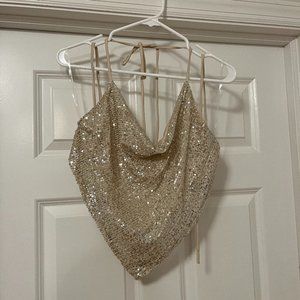 Gold Sequins Top
